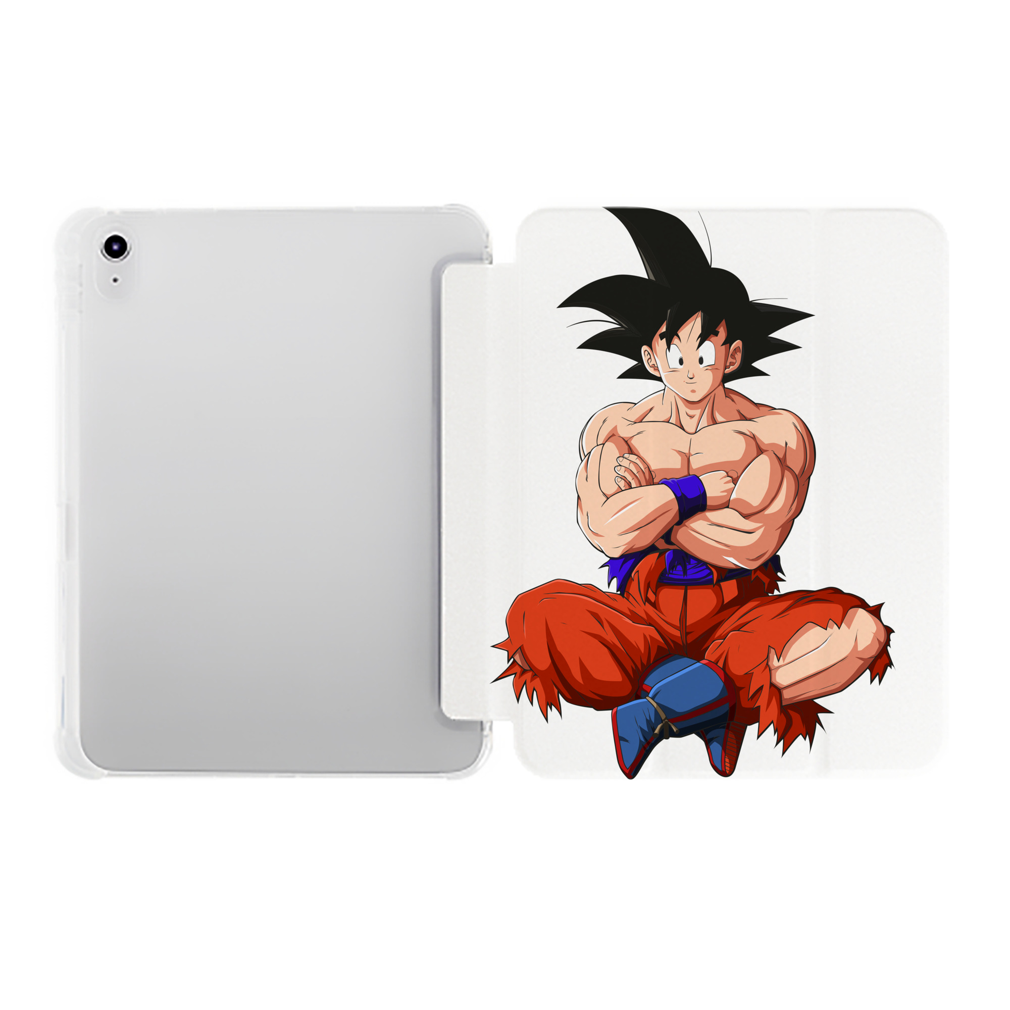 （画像用） ドラゴンボール 孫悟空（そん ごくう）Son Goku カカロット DRAGON BALL Kakarotto IPad ケース ペン収納付き 三つ折りスタンド PUレザー×シリコン 対応機種9.5/10.5/10.9インチ